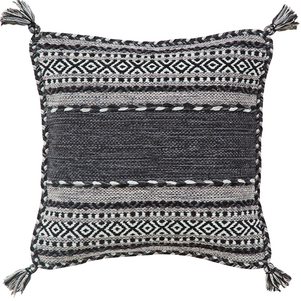 Kelim Twin Pack Cushion Covers in Charcoal